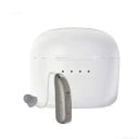 Appareil auditif Bluetooth à placer derrière l'oreille gauche avec étui de chargement 33 x 7 mm argenté pour écouter de la musique et passer 1