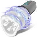 Appareil de massage vibrant rotatif et aspirant pour hommes avec picots, 10 modes de stimulation, tête en silicone blanche et emballage discret 2