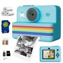 Appareil photo polaroid pour enfants avec impression noir et blanc et écran de 2,8 pouces, carte de 32 Go et batterie lithium-polymère 4