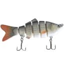 Appât de pêche articulé en 6 segments Pour brochets et truites Yeux 3D réalistes Deux hameçons triples Longueur 10 cm Poids 16,5 g Eau douce 7