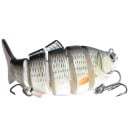 Appât de pêche articulé en 6 segments Pour brochets et truites Yeux 3D réalistes Deux hameçons triples Longueur 10 cm Poids 16,5 g Eau douce 9
