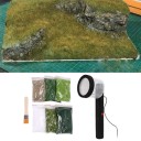 Applicateur de gazon statique 24,5 x 7,3 cm Ensemble d'outils pour la création de dioramas en modélisme avec 6 sachets de gazon statique et un pinceau 5