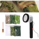 Applicateur de gazon statique 24,5 x 7,3 cm Ensemble d'outils pour la création de dioramas en modélisme avec 6 sachets de gazon statique et un pinceau 6