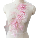 Application en dentelle florale 47 x 16 cm Application brodée en polyester Ornement en dentelle décoratif pour robes, blouses, vêtements et créations manuelles 10
