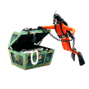 Aquarien Dekoration Taucher und Schatztruhe 9 cm Ungiftige Dekoration für das Aquarium Sichere Verzierung für Fische Harz Unterwasser Motiv 2