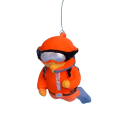 Aquarium Decoration 6 x 3.5 cm Mini Figure of an Orange Diver with Floating Ball Hanging String Aquarium Ornament Safe Material 3