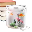 Aquarium with LED Lighting and Filtration System 20 x 20 x 14 cm Modern Aquarium Set Small Aquarium with Filter Stylish Tank for Fish 3