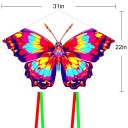 Aquilone colorato a forma di farfalla 79 x 56 cm Aquilone per bambini in poliestere con corda di 30 m Giocattolo da esterno per divertimento e movimento attivo 3
