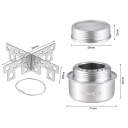 Aragaz cu alcool din aliaj de aluminiu cu capac și suport transversal, aragaz portabil pentru camping, drumeții, gătit în aer liber, 7,1 x 4,3 cm 2