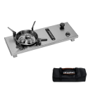 Aragaz de camping pe gaz 7200 W 36 x 12,5 x 9,5 cm Oțel inoxidabil Aragaz turistic pliabil Aragaz pentru camping Argintiu 1