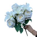 Aranjament floral artificial de primăvară realistice 45 cm decoratiune din mătase pentru vază pe masă în apartament birou interior 2