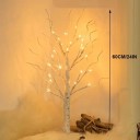 Árbol de abedul luminoso 60 cm 24 LED a pilas Árbol decorativo para interiores Luz moderna natural para mesa y estantería 3
