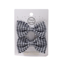 Arc de păr în carouri 2 buc Agrafe cu fundă 6,4 x 3,8 cm Accesoriu elegant Ace de păr cu fundă Coafura elegantă Accesorii 1