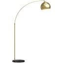 Arc Floor Lamp with Marble Base, Height 170–180 cm, Metal, E27 Socket 40W, Cable 1.8 m, Gold, for Living Room 1
