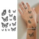 Arch de tatouage temporaire avec des papillons 14x10 cm – résistant à l'eau, délicat et romantique, longue durée jusqu'à 15 jours, design féminin 2