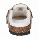Arch Support Mocka Kork Tofflor Mjuk päls Foder Varma Anatomiska Tofflor För Kvinnor Män Vinter Hem Skor 2