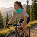 Arcmaszk és körsál fülhurokkal és perforált anyaggal kerékpározáshoz és túrázáshoz univerzális méret 3