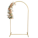 Arco de casamento dourado em metal 65×150 cm estrutura decorativa para casamentos festas aniversários eventos em jardim e interiores suporte 3
