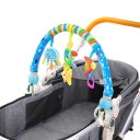 Arco per bambini con sonagli 31 x 51/87 cm Con clip per passeggino e lettino Supporto per 3 giocattoli oscillanti Con specchietto e melodia Fissaggio 2