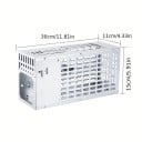 Armadilha metálica para roedores com portas duplas para apanhar ratos e camundongos resistente à corrosão prateada 30 x 11 x 15 cm para 6 a 12 ratos 3
