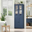 Armadio da cucina alto 170 x 60 x 30 cm Con due cassetti e quattro ante Parte superiore vetrata con ripiano interno Armadio alimentare stretto 10