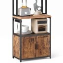 Armadio da cucina con ripiani e presa elettrica S 8 ganci per tazze 170 x 60 x 40 cm Legno e acciaio Scaffale per microonde e macchina da caffè 8