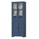 Armario de cocina alto 170 x 60 x 30 cm Con dos cajones y cuatro puertas Parte superior con cristal y estante interior Armario de alimentos estrecho 8