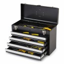 Armario metálico para herramientas con 4 cajones y caja superior Cerrado portátil con asa 52 x 21,8 x 36,1 cm Acero negro Organizador para el taller 6