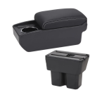 Armbågsstöd 32 x 15,5 x 14,5 cm för Suzuki Jimny JB74 2019–2024 PU läder ABS plast Förvaringslåda Dryckeshållare Glidande USB USB-C Laddning 4
