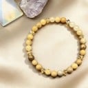 Armbånd af natursten citrin 19–20 cm 6–8 mm perler elastisk armbånd gul nuance smykkedetalje 2