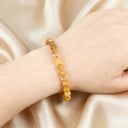 Armbånd af natursten citrin 19–20 cm 6–8 mm perler elastisk armbånd gul nuance smykkedetalje 4