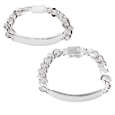 Armbandset 925 2 Stück 10 mm Glatter Kettenarmband Sterling Silber Eleganter Unisex Schmuck für Hochzeit Verlobung Party 2