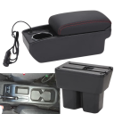 Armlæn 32 x 15,5 x 14,5 cm til Suzuki Jimny JB74 2019–2024 Opbevaringsboks Kopholder PU læder ABS Skydende USB USB-C Hurtigopladning 3