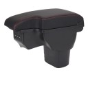 Armlæn 35 x 16 cm til Nissan Juke og Infiniti ESQ 2010–2019 Dobbeltlag kunstlæder ABS plast Opbevaringsboks med USB og USB-C til midterkonsol 4