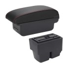 Armlehne 31 x 13 x 16 cm für Ford Fiesta MK7 2009–2017 PU Leder ABS Kunststoff Mittelkonsole mit USB und Aufbewahrungsbox + Montagematerial 5