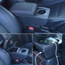 Armpad 32 x 15,5 x 14,5 cm für Suzuki Jimny JB74 2019–2024 PU-Leder ABS-Kunststoff Aufbewahrungsbox Getränkehalter Schiebefunktion USB USB-C 1