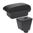 Armsteun 13 x 31 x 16 cm voor Renault Clio 3 4 en Renault Captur PU leer ABS kunststof Middenconsole met USB en montagemateriaal 7