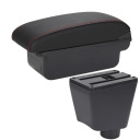 Armsteun 13 x 31 x 16 cm voor Renault Clio 3 4 en Renault Captur Zwart PU leer ABS kunststof Duurzame middenconsole zonder USB 6