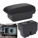 Armsteun 31 x 13 x 16 cm voor Ford Fiesta MK7 2009–2017 PU leer ABS kunststof Middenconsole met opbergdoos Duurzame zwarte steun zonder USB 1