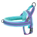 Arnés reflectante ajustable con asa, arnés de seguridad para perros pequeños y grandes, arnés de entrenamiento acolchado suave y colorido con pelo 4