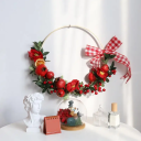 Aro de bambu 33 cm Quadro circular para decorações DIY Fabricação de apanhadores de sonhos Wreath de macramé Aro de bordar Decoração natural 2