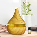 Aroma diffuser for scenting the room with coloured LED backlighting Droplet shape with wood decor 300 ml tank USB powered 2 W power 5