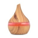 Aroma diffuser voor het verfrissen van de kamer met gekleurde LED-verlichting Druppelvorm met houtdecor Tankinhoud 300 ml Voeding via USB Vermogen 2 4