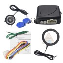 Arranque sin llave del automóvil con botón Para coches con red a bordo de 12 V Botón retroiluminado en azul 2 llaveros de chip Unidad de control 5