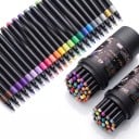 Art Markers with Soft Tip Set of 48 Acrylic Pens with Strong Coverage Plastic Box with Handle For Students and Home Drawing 4