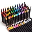 Art Markers with Soft Tip Set of 48 Acrylic Pens with Strong Coverage Plastic Box with Handle For Students and Home Drawing 7