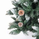 Artificial Christmas Tree Snowy With Artificial Cones Folding Height 240 cm Wooden Base 40 cm Green and White Home Decoration 2