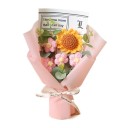 Artificial Crocheted Bouquet Decorative Handmade Look 22 cm Polyester Fabric Gift Flower for Celebrations and Interior Decoration 2