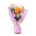 Artificial Crocheted Bouquet Decorative Handmade Look 22 cm Polyester Fabric Gift Flower for Celebrations and Interior Decoration 4