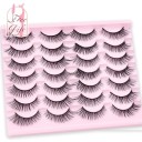 Artificial Lashes 14 Pairs for Natural Lash Extension Volumising 3D False Lashes Adhesive Artificial Lashes 10